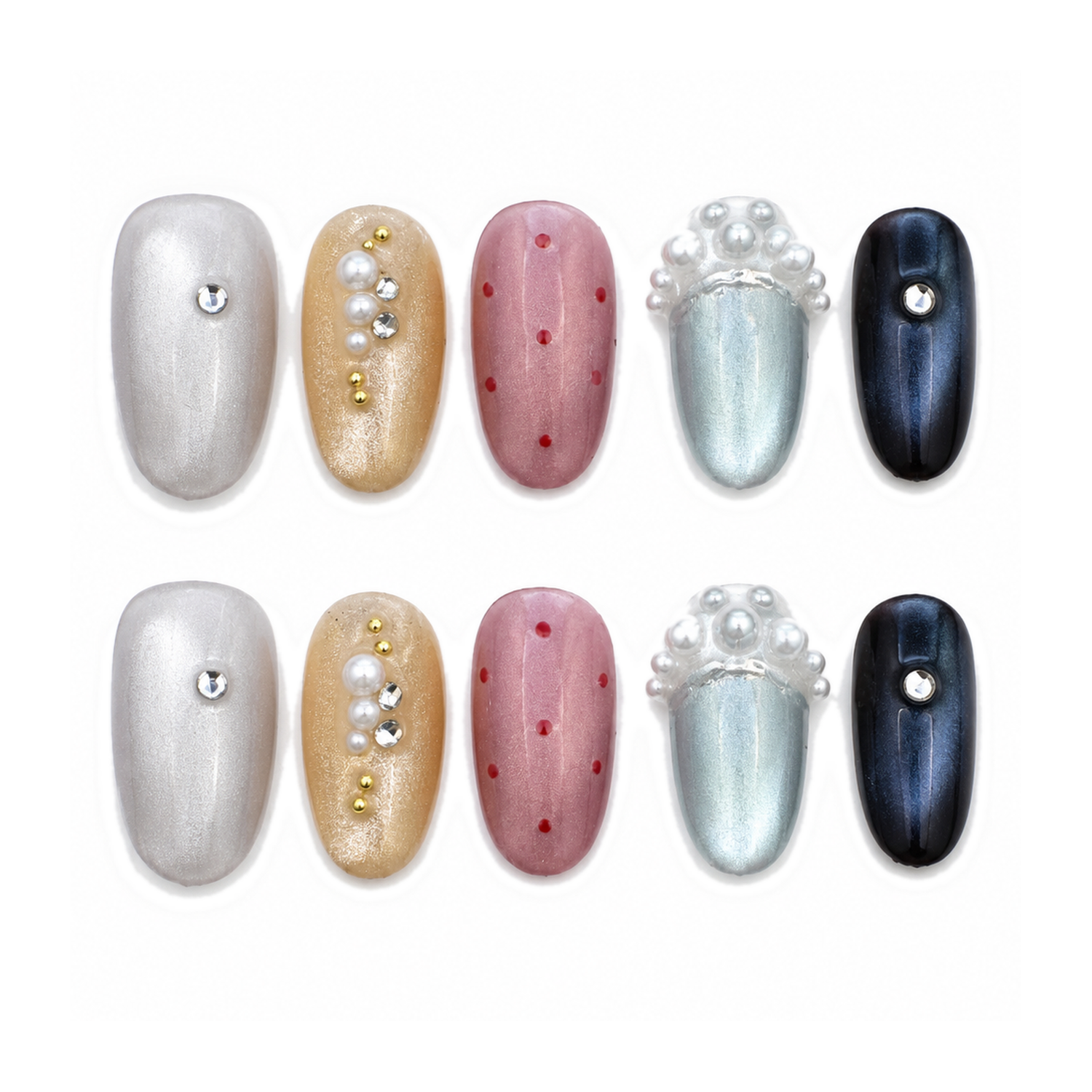How to Apply M-005-B Handmade Cat Eye Short Squoval Press-On at Home