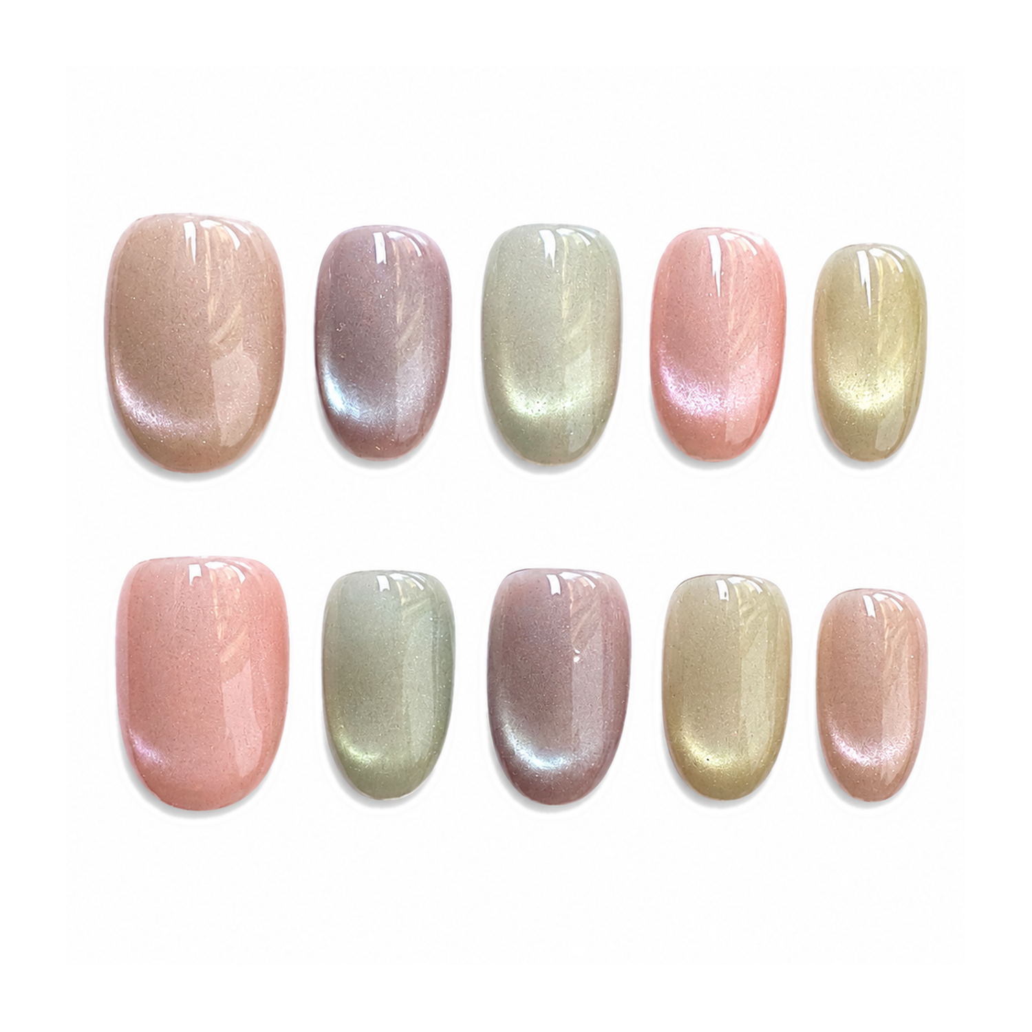 How to Apply M-003-B Handmade Cat Eye Short Squoval Press-On at Home