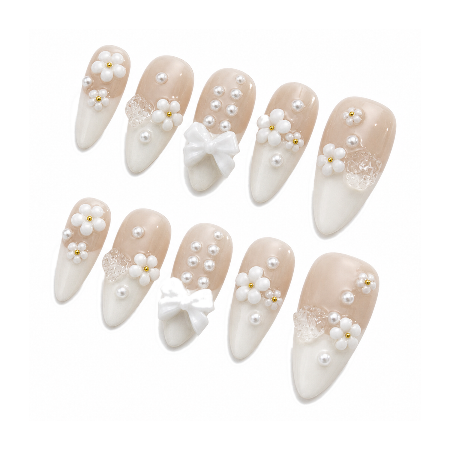 How to Style F-001-E Handmade French Medium Almond Press-On Nails: At-Home Tips and Care